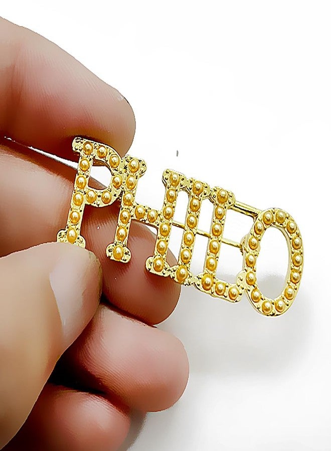 بروش من المعدن المقلد على شكل لؤلؤة، يحمل شعار جمعية الأخوات "فيلو" (PHILO) النسائية الجميلة. - Image 3